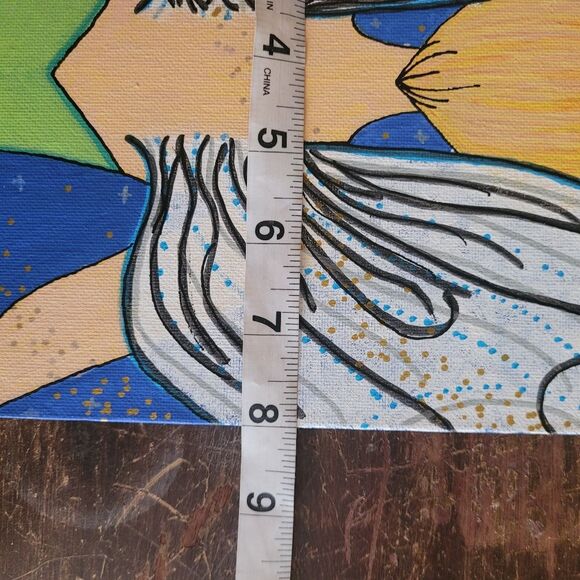 Handmade 8"x10" canavas panel acrylic painted tinkerbell - Picture 2 of 3